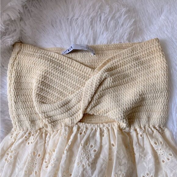 ZARA CREAM CROCHET TOP - Picture 6 of 6